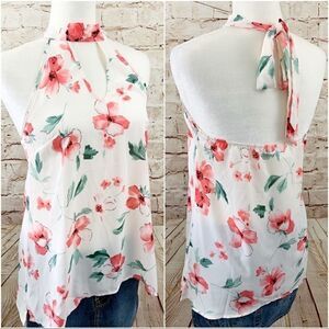 Sienna Sky floral sleeveless halter blouse